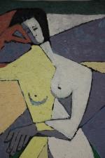 Constantin MARCEAU (1918) "Femme nue assise" Huile sur toile monogrammée...