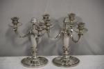 CHRYSALIA: Paire de chandeliers en métal argenté, à décor de...