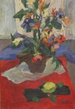 Charles KVAPIL (1884-1957): "Nature morte au bouquet de fleurs" huile...