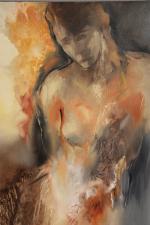 Christiane COLLIN (XX-XXI) " Eva ", huile sur toile signée...