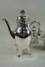 GALLIA : Service à thé et café en métal argenté...