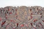 Elément décoratif en bois et stuc patiné à profil d'empereur...