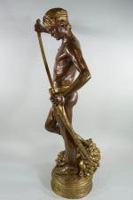 Antonin MERCIÉ (1845-1916) : David vainqueur de Goliath.
Bronze à patine...