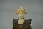 BERNOUD Eugène (XIX-XXème s. ) : Jeune femme bretonne. statuette...