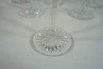 6 verres à vin du Rhin en cristal à décor...