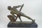 BAZZONI (1889-1973) Alberto : La Force. Epreuve en bronze à...