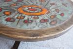 DRAC: Table basse circulaire à plateau en bois et carreaux...
