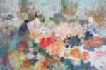SIMON Henry (1910-1987) : Marché aux fleurs. Huile sur toile....