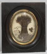 "Composition avec des cheveux commémoratifs" Miniature sur ivoire, époque Napoléon...