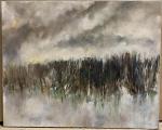 Pierre PATUREAU (1924-2020) : Les blés noirs. Huile sur toile,...