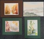 Pierre PATUREAU (Né en 1924) : 4 aquarelles sur papier...