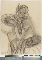 Henri MATISSE<br />
60. Portrait d’Hélène Mercier, née Princesse Galitzine, assise, 1938<br />
Charcoal and stump drawing, signed and dated 22/10/38 lower left, on the back, indicated<br />
PH Vaux 2425 and 3116 - D19.<br />
65.5 x 50.5 cm<br />
(Cleaned, purge and absorption of