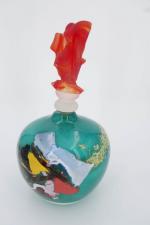 LEPAGE Patrick  (1949-2015) : Flacon ovoïde en verre à...