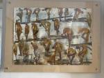 ASTERLIND Mark (Né en 1954) : Nus féminins, aquarelle signée,...