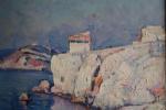 AUBERY Jean (1880-1952)  : La Corniche à Marseille, HST,...