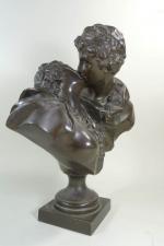 D'après  HOUDON Jean Antoine (1741-1828) : Le baiser, sculpture...