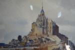 SIMON Jacques (1875-1965) : Le Mont Saint-Michel, aquarelle signée en...