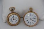 2 montres de col boitiers or 18k (double fond or...