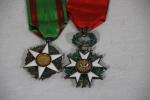 Légion d'honneur de 1870 en écrin ainsi qu'une médaille agricole...