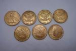 USA : 7 pièces de 10 dollars US (2x1881), (1886),...