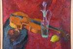GUINEBERT, André (1902-?). "Le violon", huile sur toile signée en...