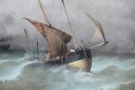ECOLE FRANCAISE du XIXème siècle. "Marine", huile sur toile, signature...