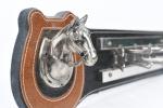 PORTE-CLES style Hermès  cuir et métal.  10X34x7 cm ;...