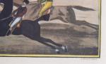 POLLARD James. "Running", gravure en couleurs. 20 x 43 cm....