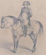 ECOLE FRANCAISE du 19ème siècle. "Napoléon à cheval", dessin à...