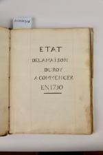 (COUR DE LOUIS XV). Manuscrit. 
"Etat de la maison du...
