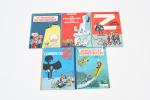 FRANQUIN.
Spirou et Fantasio: Ensemble de 5 volumes, premières rééditions des...