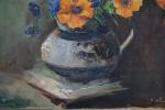 ALEXANDRE, R 20ème siècle. "Bouquet de fleurs", huile sur toile,...