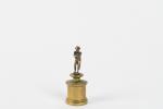 STATUETTE miniature de Napoléon en métal (probablement argent) sur une...