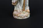 PARIS vers 1900 - Deux statuettes en porcelaine polychrome "La...