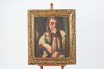 DE LA PATELLIERE, Amédée (1890-1932). "Faneuse". Huile sur toile, signée...
