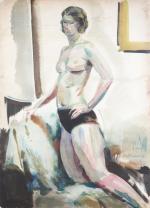 CHEKHONIN, Sergei Vasil'evic (1878 - 1936). "Etude de nu féminin",...