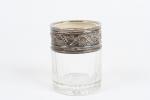 FLACON en cristal à monture d'argent. XIXème siècle. H. 10...