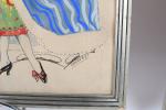 HUBER, R. Caricature de femmes : "grand écart" et "panier...