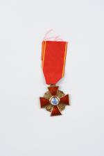 RUSSIE Ordre de Sainte Anne. Croix de 4è classe, à...