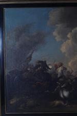 RESCHI Pandolfo (1634 - 1696) (attribué à). "Choc de cavalerie",...