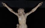 CHRIST (important) en croix en ivoire finement sculpté, époque du...