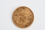 MONNAIE d'OR : 20 francs suisse or 1922. Poids :...