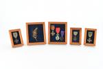 DECORATIONS MILITAIRES (lot de 6) encadrées dont : Légion d'Honneur...