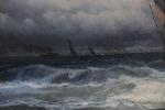 GODCHAUX, Alfred (1835-1895). "Marine : côtes normandes ou anglaises", huile...