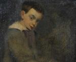 LA GANDARA. Antonio de (1861 - 1917) "Jeune garçon assis",...