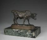 BONHEUR Rosa (1822-1899) : Vache. Bronze à patine brune, signé...