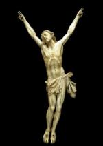 CHRIST en croix en os. Epoque XVIIIème siècle. H. :...