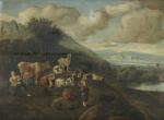 ECOLE HOLLANDAISE du XVIIème siècle : Le repos de bergers...