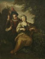Attribué à Jacques François COURTIN (1672-1752) : Couple de jeunes...