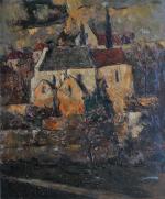 AZEMA BILLA Marcel (1904-1999). "Vue de Laroque Carjac", huile sur...